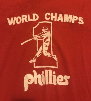 Vintage Philadelphia Phillies 1980 World Series Champions T Shirt Preowend Sz Xl
