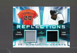 2018 Leaf In The Game Frank Thomas Robinson Game Worn Jersey 5/6 White Sox