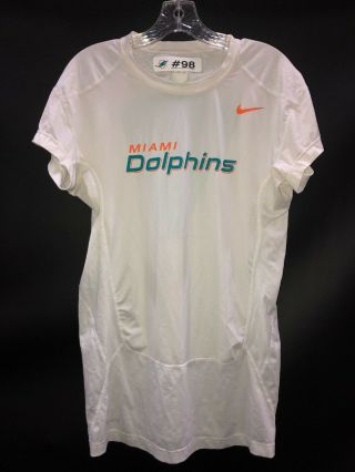 98 Miami Dolphins Game White Dri - Fit Workout Compression Shirt - 3xl