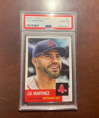 2018 Topps Living J.  D.  Martinez 91 Psa 10 Gem Mt Graded Card Jd J D Red Sox