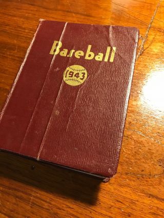 Vintage 1943 Baseball Record Book With Red Leather Cover