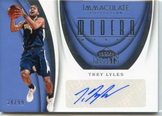 2017 - 18 Panini Immaculate Modern Marks Auto Nuggets Trey Lyles 34/99