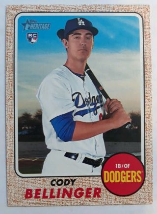 2017 Cody Bellinger Topps Heritage 678 Rc Los Angeles Dodgers Rookie Card