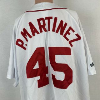 Majestic Pedro Martinez Boston Red Sox Jersey Vtg Mlb Baseball Sewn Size 2xl