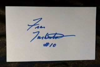 Minnesota Vikings Fran Tarkenton Hof Nfl Autographed/signed 3x5 Index Card (bb)
