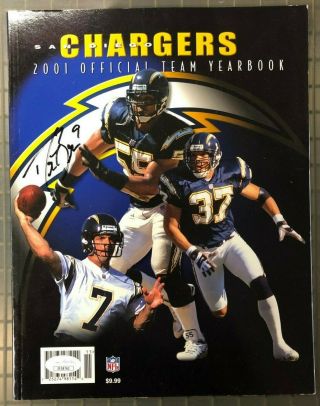 Phillip Rivers Signed 2001 San Diego Chargers Team Yearbook Auto Jsa