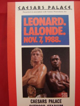 SUGAR RAY LEONARD vs DONNY LALONDE 1988 Full Boxing Ticket 2
