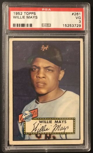 1952 Topps Willie Mays Psa 3 Vg Great Centering