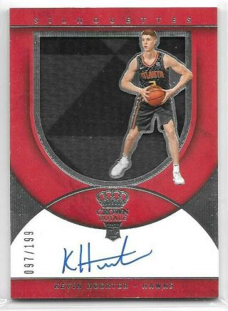 Kevin Huerter Rc 2018 - 19 Panini Crown Royale Silhouettes Jersey Auto 97/199