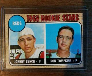 1968 Topps 247 Reds Rookie Stars,  Johnny Bench And Ron Tompkins