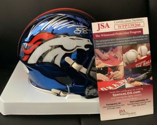 Denver Broncos Von Miller Signed Chrome Mini Helmet Jsa Witnessed