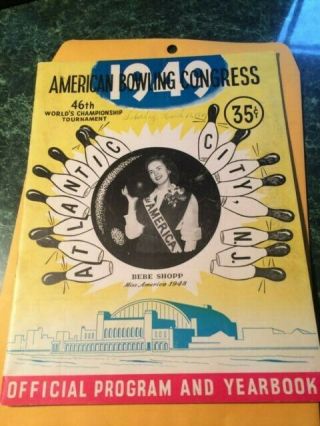 1949 Vintage American Bowling Congress Official Program And Yearbook