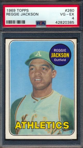 1969 Topps — Reggie Jackson (rookie Rc) 260 — Psa 4 — High End