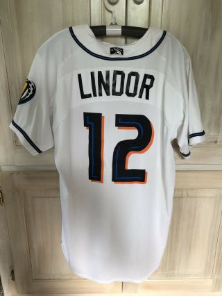 Francisco Lindor Game Jersey,  Akron Rubberducks,  Cleveland Indians