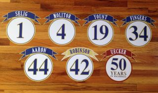 Milwaukee Brewers Miller Park Retired Numbers Photo Poster Ticket Jersey Ball