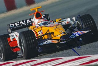 Nelson Piquet Signed 8x12 Inches 2008 Renault F1 Photo