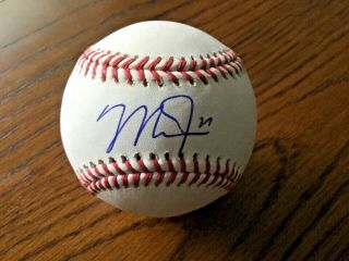 Mike Trout Single Signed Autographed Oml Baseball Auto Jsa Authentic Loa Angels