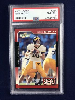 2000 Score Tom Brady Rc 316 Psa 8 Patriots Rookie Goat