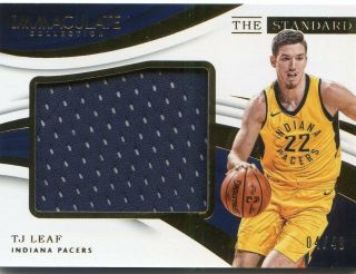 2017 - 18 Panini Immaculate The Standard Jersey Rookie Rc T.  J.  Tj Leaf Pacers /49