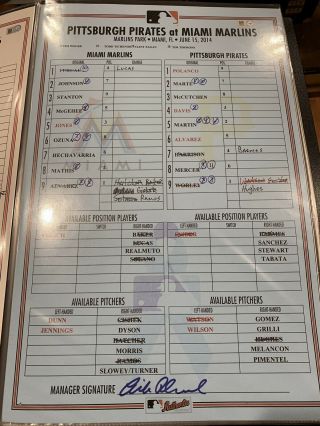 Game Fathers Day Lineup Card Marlins Pirates Mlb Holo