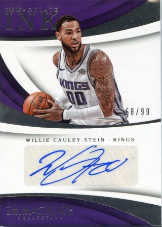 2017 - 18 Panini Immaculate Ink Auto /99 Willie Cauley Stein Kings