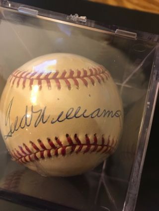 Ted Williams Autographed Baseball With And Receipt