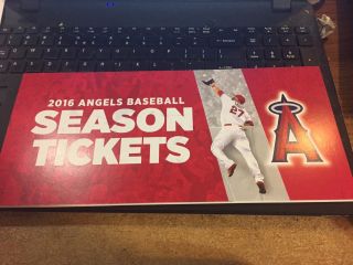 2016 Los Angeles Angels Season Full Ticket Book Stub Mike Trout Albert Pujols Hr