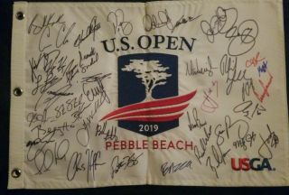 Brooks Koepka 2019 Us Open Championship Signed Autographed Flag Jordan Spieth