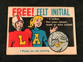1958 Topps - Bazooka Felt Initial Contest Card - Scr