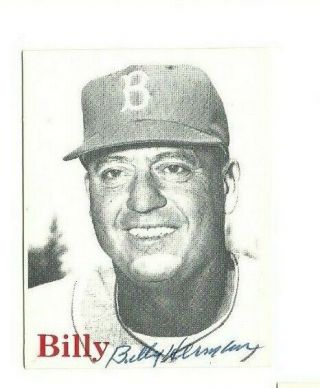 Billy Herman 1974 Tcma 1952 Brooklyn Dodgers Autographed Auto Signed Card