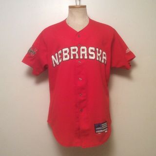 Vintage 2001 Nebraska Huskers Cornhuskers Baseball Jersey Size 46 Unl