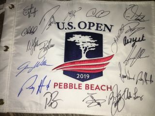 Gary Woodland Winner 2019 Us Open Pebble Beach Signed Flag