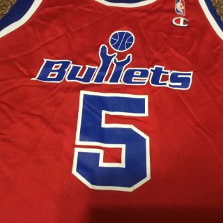 VTG Champion Juwan Howard Jersey Washington Bullets 5 NBA - Vintage 90s Size 44 3