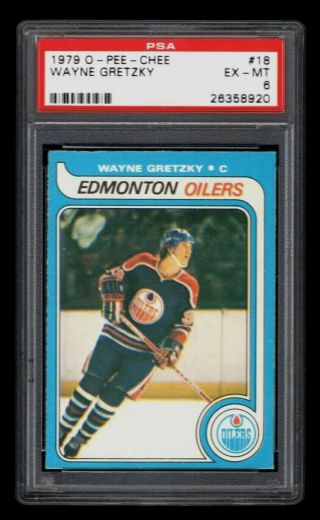 1979 O - Pee - Chee Hockey 18 Wayne Gretzky Rookie Rc Psa 6 Ex -