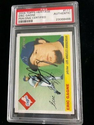 2004 Topps Heritage PSA/DNA Autographed Eric Gagne LA Dodgers 2