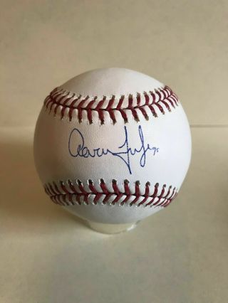 Aaron Judge Signed Baseball On Sweet Spot Jsa Sticker And