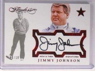 2016 Panini Flawless Now Then Signatures Jimmy Johnson Autograph D6/10 73051