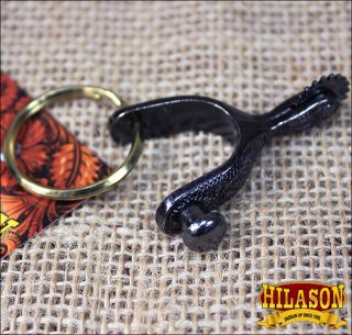 Hilason Western Gift Spur Key Chain Black U - 9904