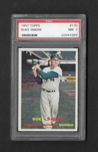 1957 Topps Baseball 170 Duke Snider Centered High End Psa 7 Nrmt