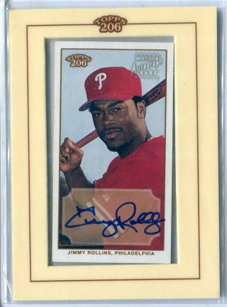2002 Topps 206 T206 Jimmy Rollins Framed Mini Auto Autograph Phillies
