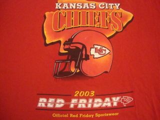 Nfl Kansas City Chiefs National Football League Fan 2003 Red Friday T Shirt Xl