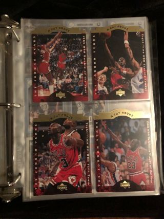 1996 Upper Deck Michael Jordan A Cut Above Complete 10 Card Set,  Xl Size Cards