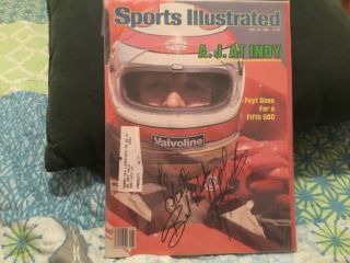 Aj Foyt Signed 1981 Sports Illustrated/ Wins 5th Indianapolis 500/ " To Scott "