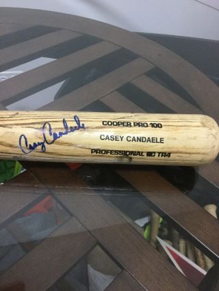Expos Astros Indians Casey Candaele Signed Autographed Game Bat