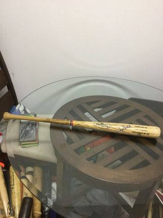 Expos Astros Indians Casey Candaele Signed Autographed Game Bat 2