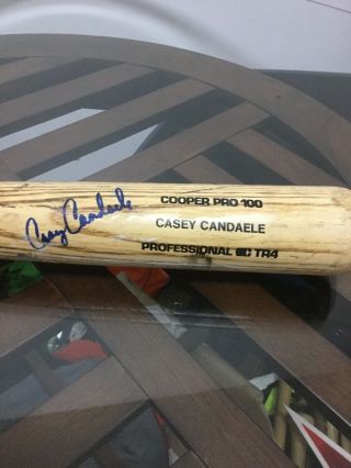 Expos Astros Indians Casey Candaele Signed Autographed Game Bat 3