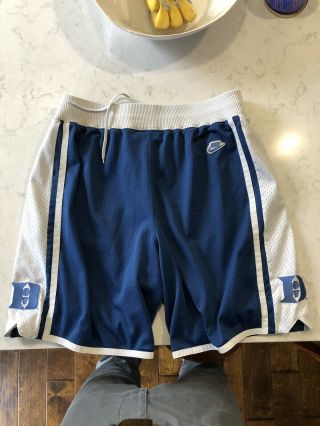 Vintage Authentic Nike Duke Blue Devils Basketball Game Shorts.  Laettner