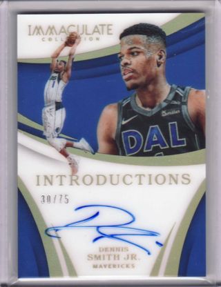 2017 - 18 Panini Immaculate Dennis Smith Jr.  Rookie Auto Acetate 30/75