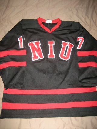 Game Worn/used Northern Illinois (niu) Hockey Jersey Strumberger Black