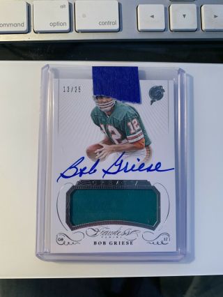 2015 Panini Flawless Greats Bob Griese Game Worn Jersey And Auto 13/25